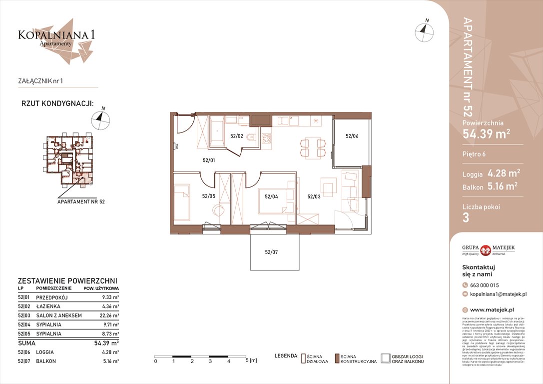 Nowe mieszkanie trzypokojowe KOPALNIANA 1 Katowice, Bogucice, Kopalniana 1  54m2 Foto 1