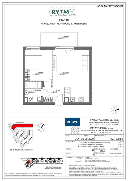Nowe mieszkanie dwupokojowe Rytm Mokotowa Warszawa, Mokotów, Antoniewska  45m2 Foto 1