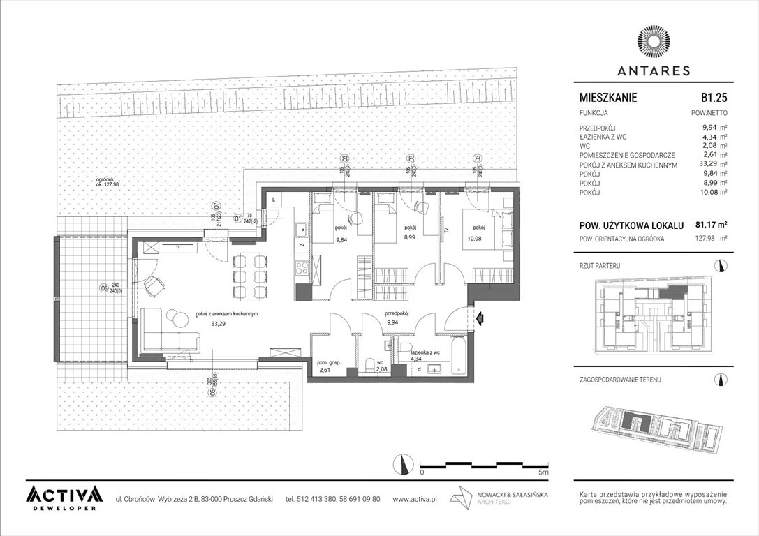 Nowe mieszkanie czteropokojowe  Antarees Pruszcz Gdański, Lilli Wenedy 1  81m2 Foto 1