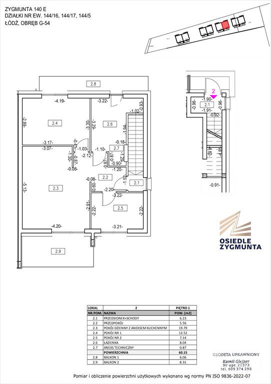 Nowe mieszkanie trzypokojowe Osiedle Zygmunta Łódź, Zygmunta 140  60m2 Foto 1