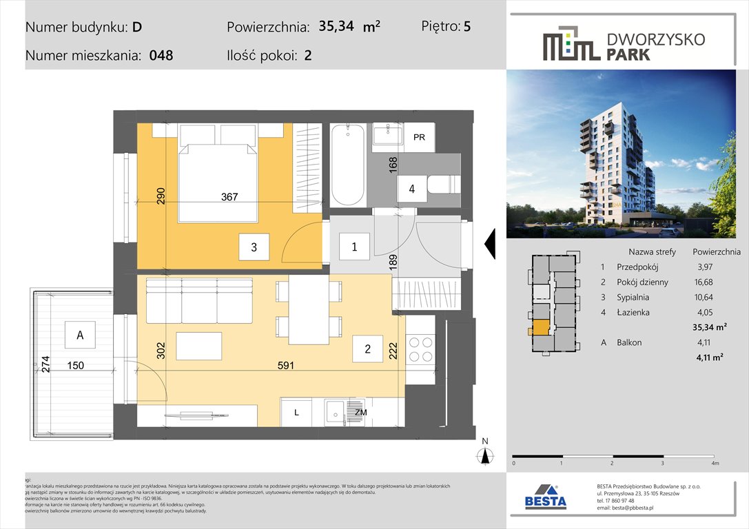 Nowe mieszkanie dwupokojowe Dworzysko Park Rzeszów, Przybyszówka, Dworzysko  35m2 Foto 1
