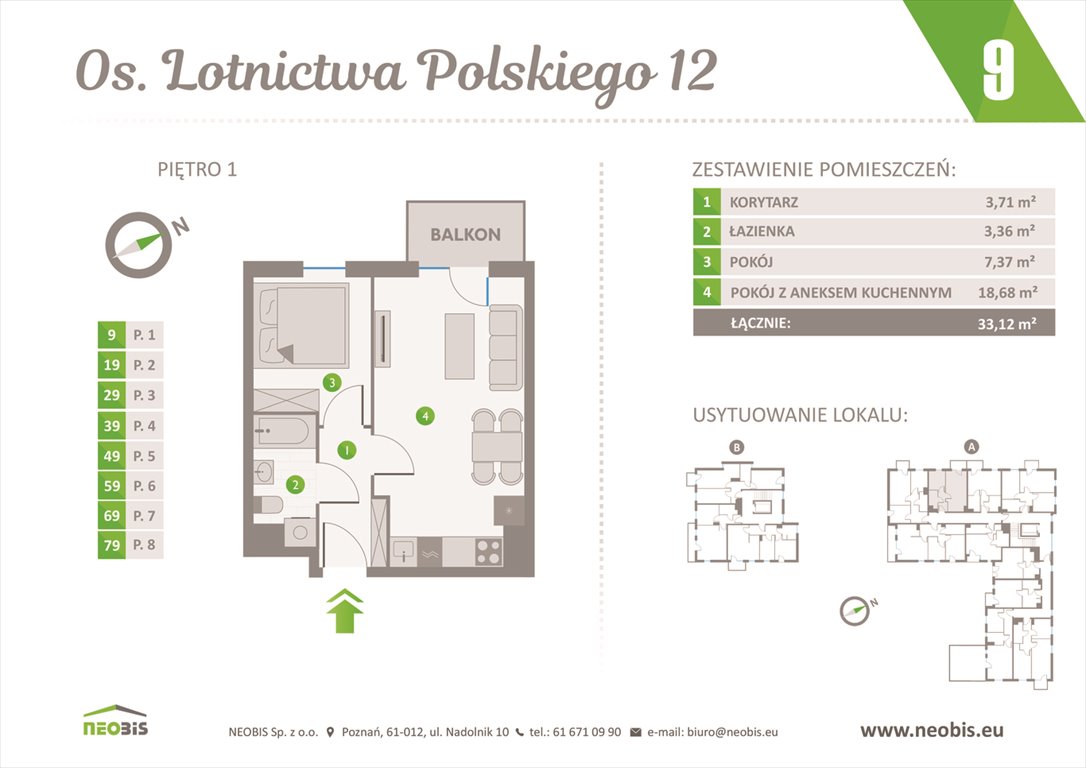 Nowe mieszkanie dwupokojowe OSIEDLE LOTNICTWA POLSKIEGO 12 W POZNANIU Poznań, Jeżyce, OS. LOTNICTWA POLSKIEGO 12  33m2 Foto 1