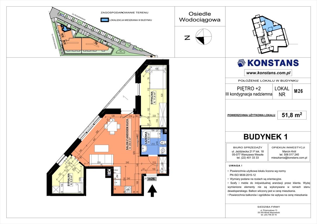 Nowe mieszkanie trzypokojowe WODOCIĄGOWA Etap VII Sulejówek, Wodociągowa 1, 1A, 1B  52m2 Foto 1