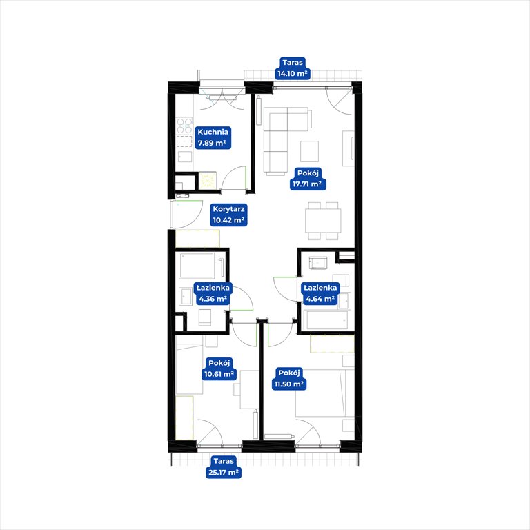 Nowe mieszkanie trzypokojowe Nowa Siewna Kraków, Prądnik Biały, Siewna 2  67m2 Foto 1