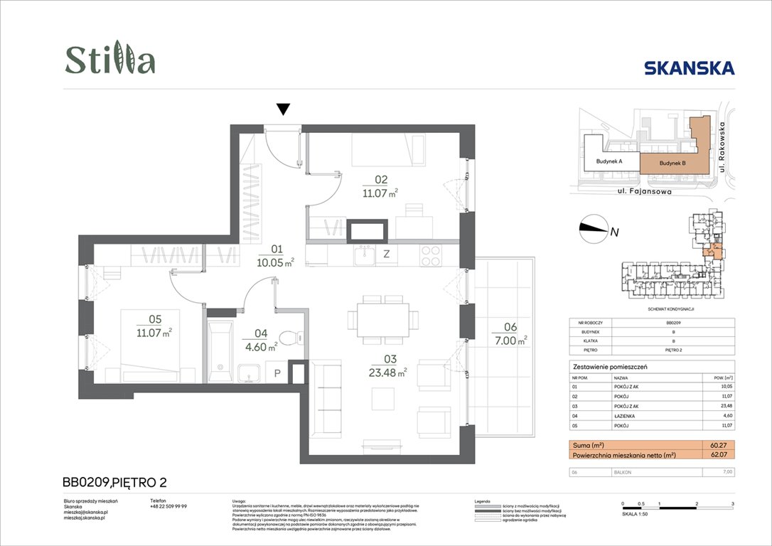 Nowe mieszkanie trzypokojowe Stilla Warszawa, Fajansowa 5  60m2 Foto 1