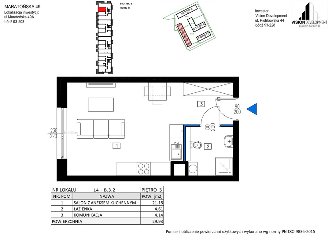 Nowa kawalerka Maratońska 49 Nowa Retkinia  Łódź, Retkinia, Maratońska 49C  30m2 Foto 1