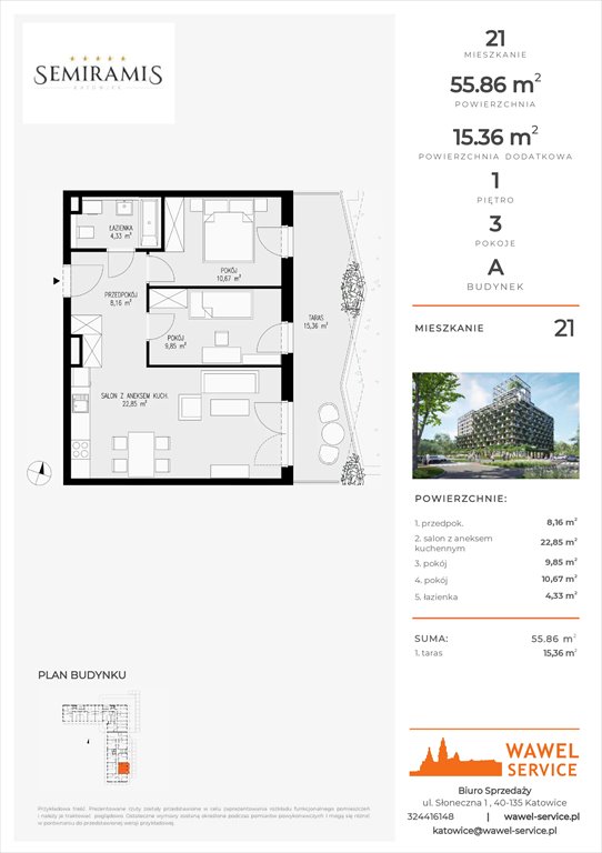 mieszkanie na sprzedaż 56m2 mieszkanie Katowice, Bogucice - Dąbrówka Mała, Wiertnicza 32