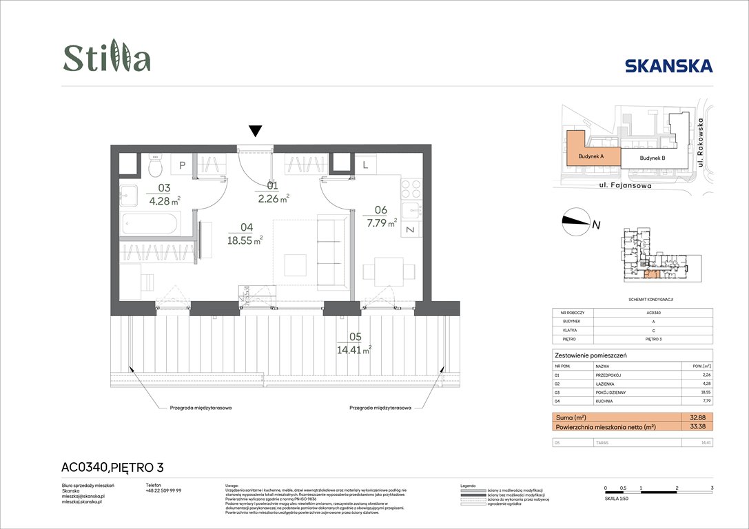 Nowa kawalerka Stilla Warszawa, Fajansowa 5  33m2 Foto 1