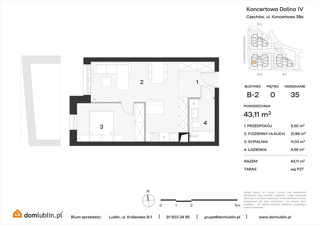 Nowe mieszkanie dwupokojowe Koncertowa Dolina Lublin, Choiny, Koncertowa  43m2 Foto 1