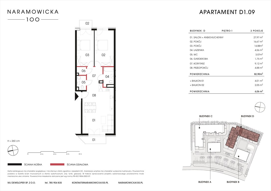 Nowe mieszkanie trzypokojowe NARAMOWICKA 100 Poznań, Winogrady, Naramowicka 100  83m2 Foto 1