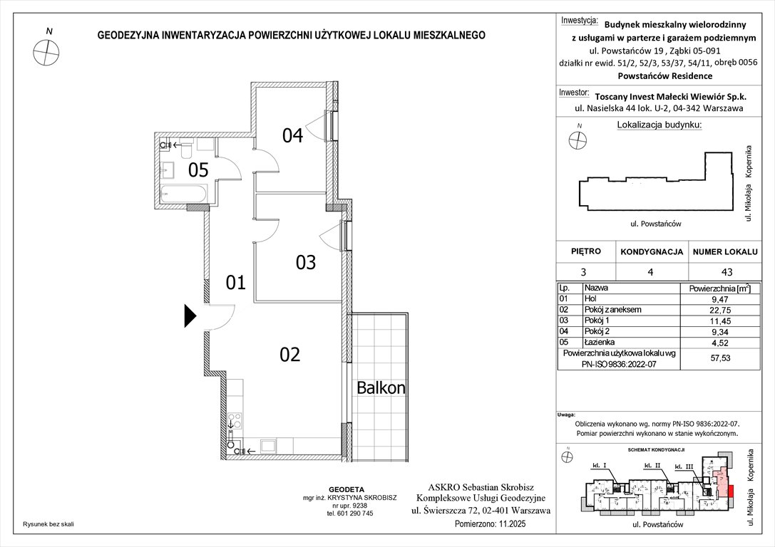 Nowe mieszkanie trzypokojowe Powstańców Residence Ząbki, Powstańców 19  58m2 Foto 1