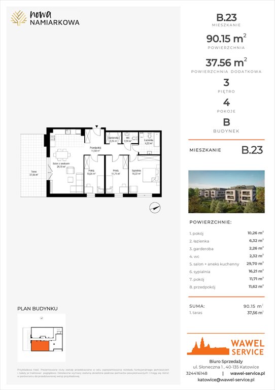 mieszkanie na sprzedaż 90m2 mieszkanie Będzin, Gzichów, Namiarkowa 15F