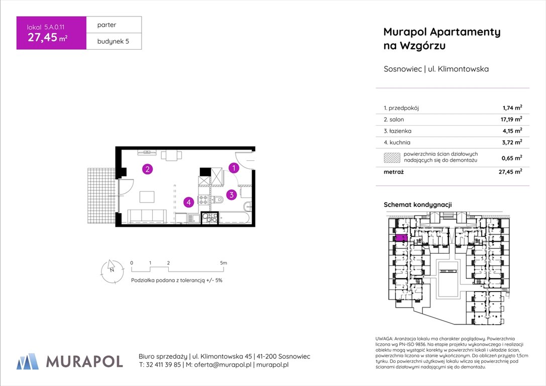 Nowa kawalerka Murapol Apartamenty na Wzgórzu Sosnowiec, ul. Klimontowska  27m2 Foto 1