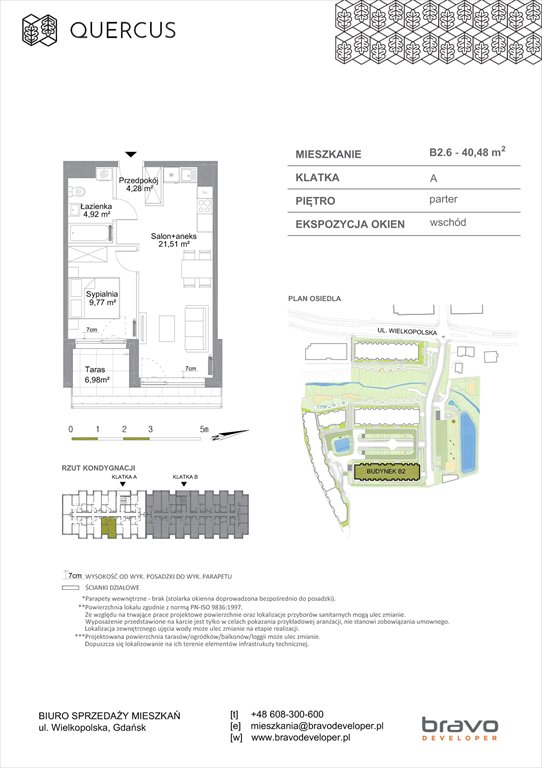 Nowe mieszkanie dwupokojowe Quercus Gdańsk, Wielkopolska 51/55  40m2 Foto 1