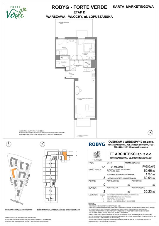 Nowe mieszkanie trzypokojowe Forte Verde Warszawa, Włochy, Łopuszańska 28  61m2 Foto 1