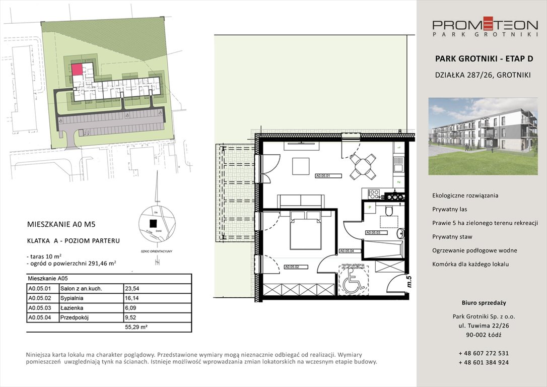 Nowe mieszkanie dwupokojowe PARK GROTNIKI Grotniki, Prometeusza  55m2 Foto 1