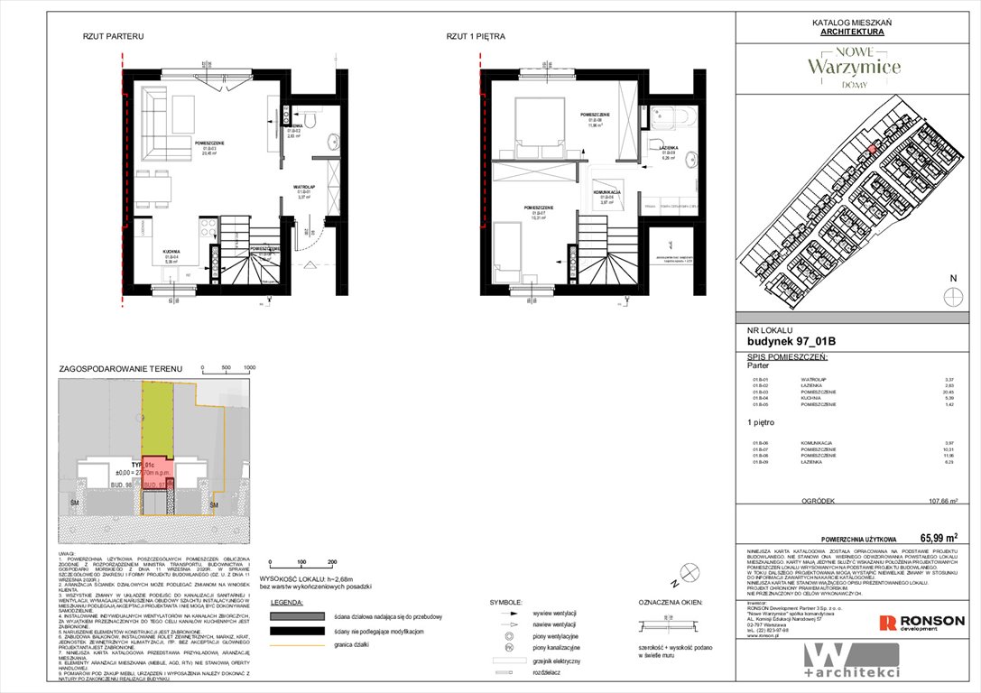 Nowe mieszkanie trzypokojowe Nowe Warzymice Rajkowo, Spacerowa 14/2  66m2 Foto 1