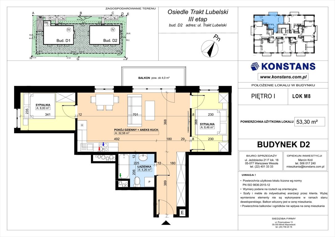 Nowe mieszkanie trzypokojowe TRAKT LUBELSKI Etap III Warszawa, Wawer, Trakt Lubelski 181 C i 181 D  53m2 Foto 1