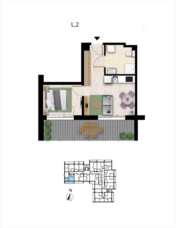 Nowe mieszkanie dwupokojowe Sunset Resort Grzybowo, Nadmorska 98 -106  33m2 Foto 1