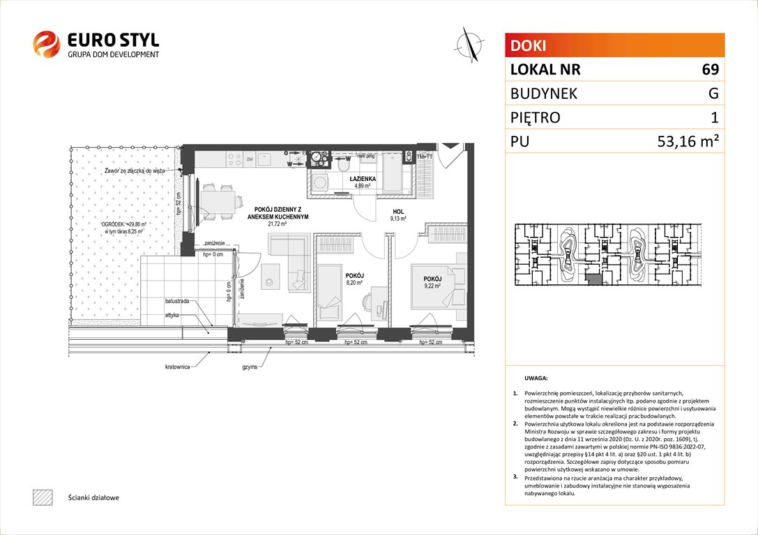 Nowe mieszkanie trzypokojowe DOKI LIVING Gdańsk, Śródmieście, ks. Jerzego Popiełuszki/Rybaki Górne  53m2 Foto 1