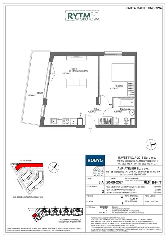 Nowe mieszkanie dwupokojowe Rytm Mokotowa Warszawa, Mokotów, Antoniewska  46m2 Foto 1