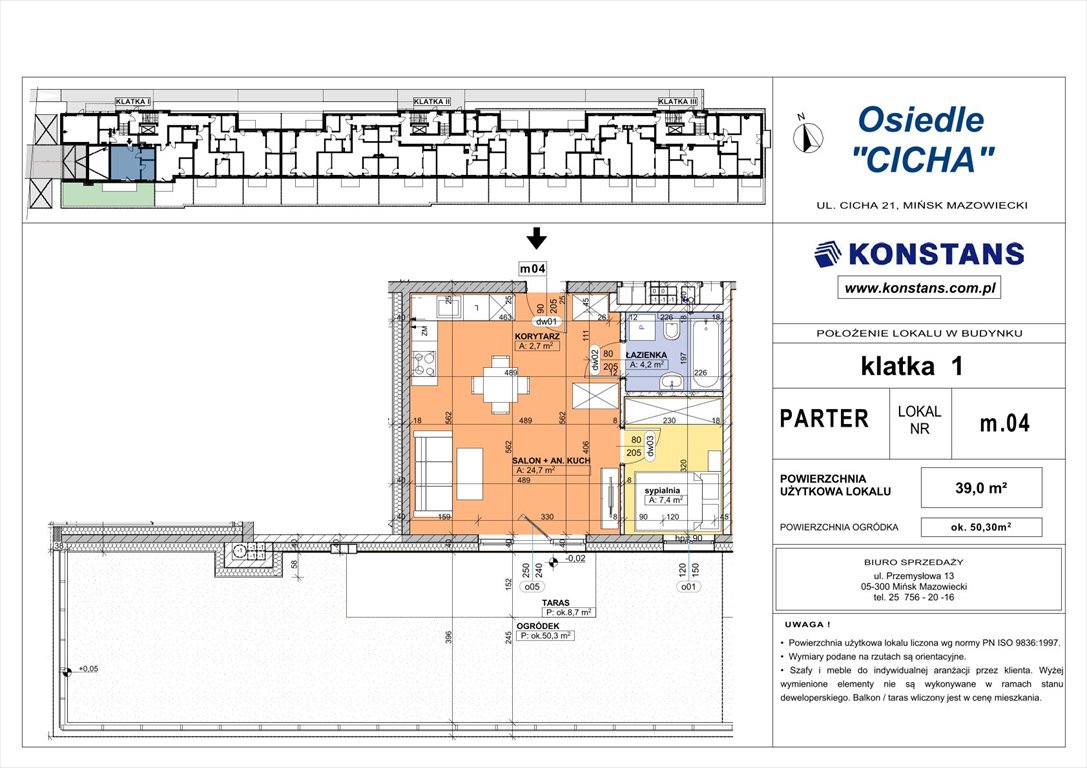 Nowe mieszkanie dwupokojowe Cicha 21 Mińsk Mazowiecki, Cicha 12  39m2 Foto 1