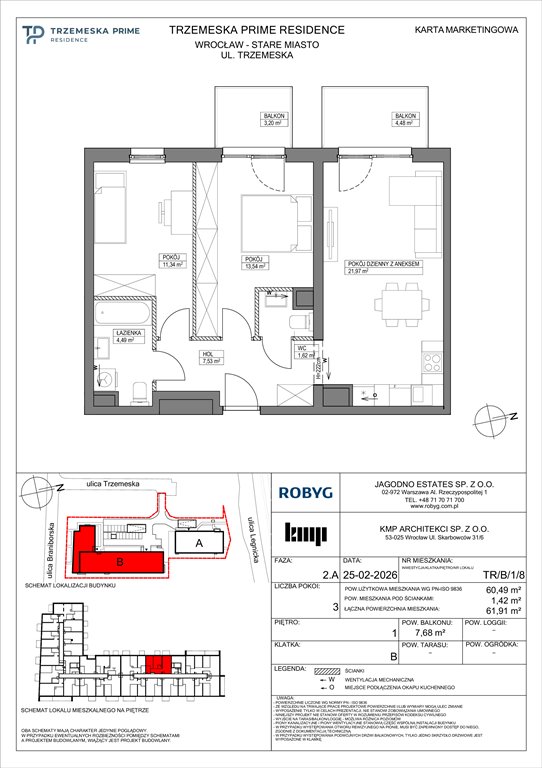 Nowe mieszkanie trzypokojowe Trzemeska Prime Residence Wrocław, Stare Miasto, Trzemeska  60m2 Foto 1