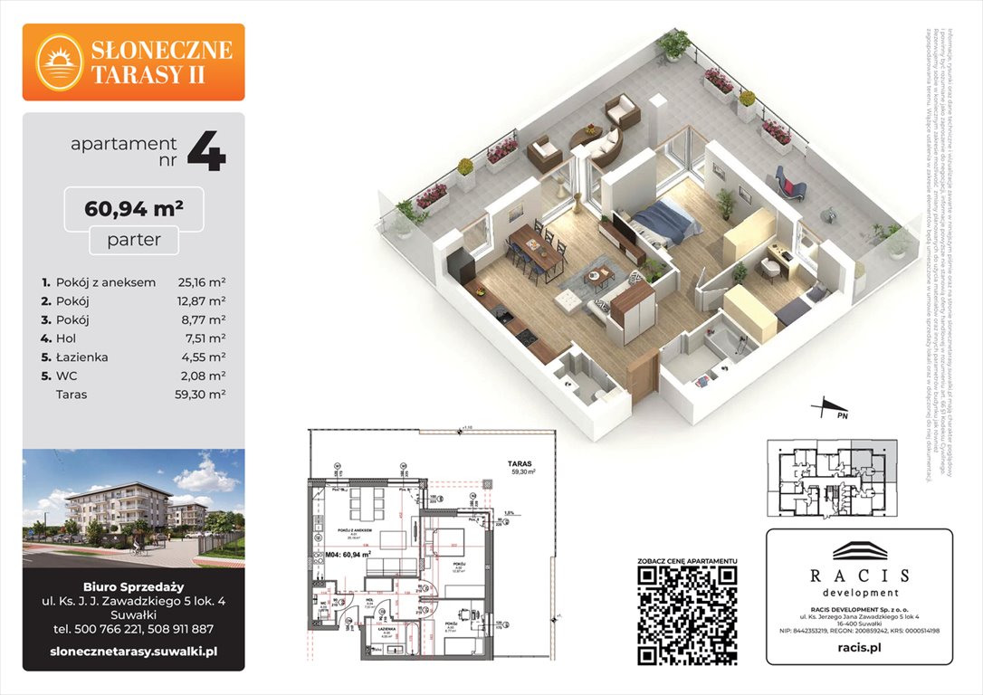 Nowe mieszkanie Słoneczne Tarasy II Suwałki, ul. Sportowa  61m2 Foto 1