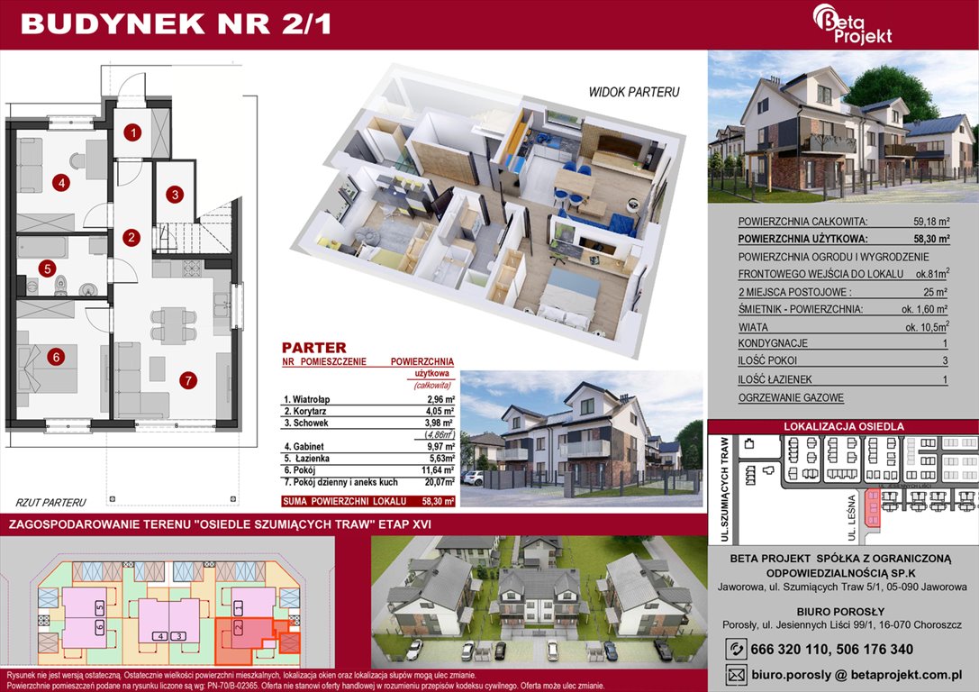 Nowe mieszkanie trzypokojowe Osiedle Szumiących Traw Etap XVI Porosły, Jesiennych Liści 99/1  58m2 Foto 1
