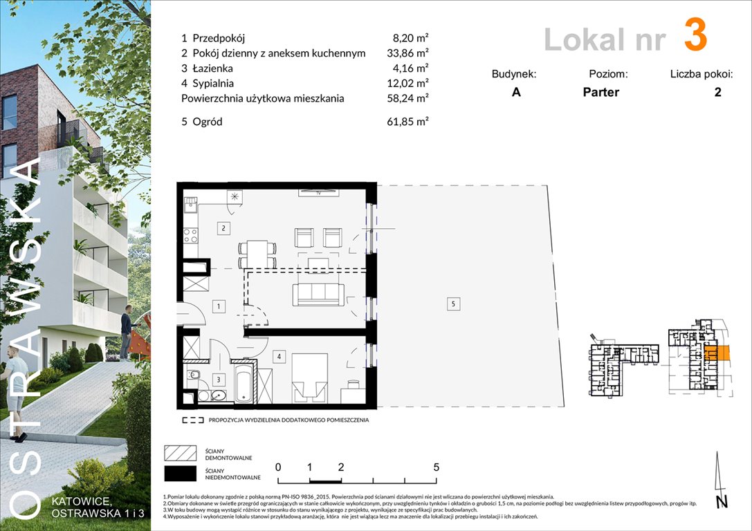 Nowe mieszkanie dwupokojowe OSTRAWSKA 1 Katowice, Ligota, Ostrawska  58m2 Foto 1