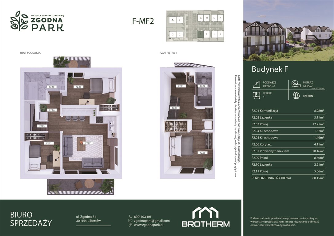 Nowe mieszkanie czteropokojowe  Zgodna Park Kraków, Zgodna  34  68m2 Foto 1