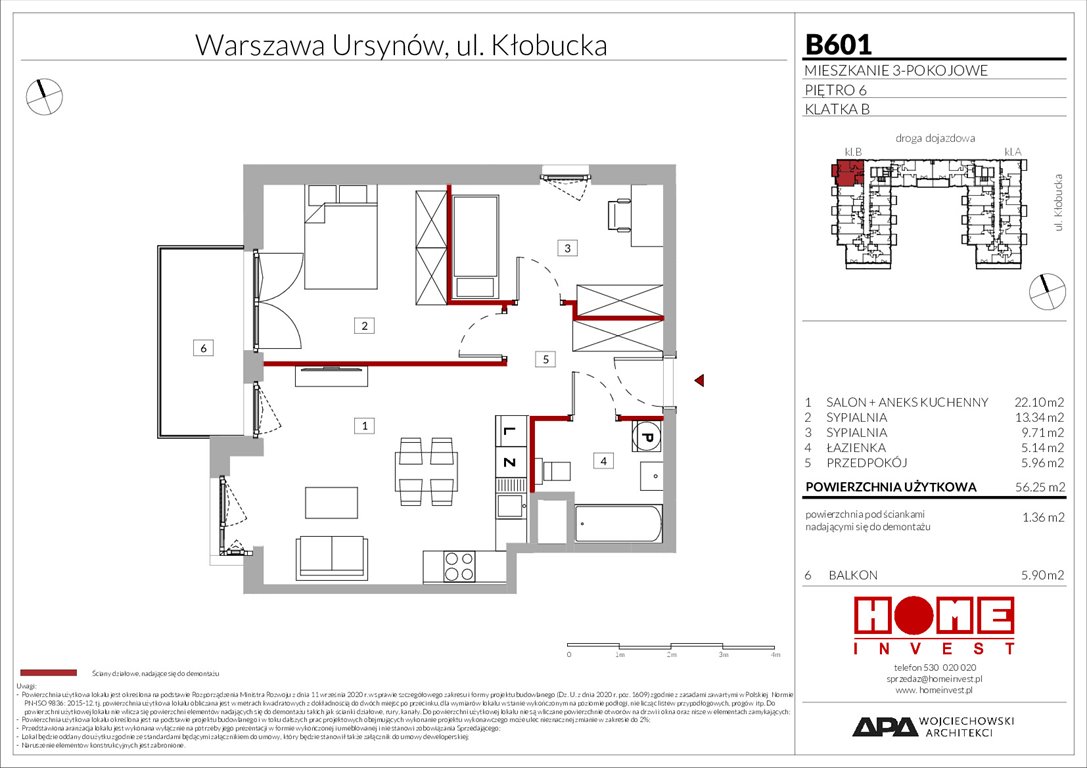 Nowe mieszkanie trzypokojowe Enklawa Ursynów Warszawa, Ursynów, ul. Kłobucka 23A  56m2 Foto 1