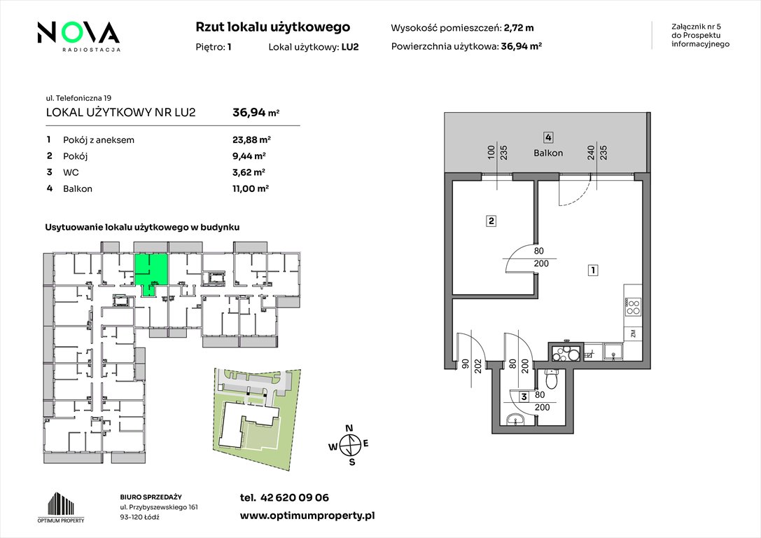 Nowy lokal użytkowy NOVA RADIOSTACJA  Łódź, Śródmieście, ul. Telefoniczna 19  37m2 Foto 1