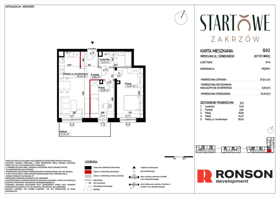 Nowe mieszkanie trzypokojowe Osiedle Startowe Wrocław, Psie Pole, Zatorska, róg Sobieskiego  58m2 Foto 1