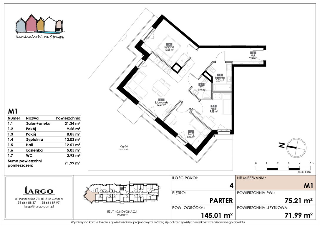 Nowe mieszkanie czteropokojowe  Kamieniczki za Strugą Rumia, Kosynierów 9  72m2 Foto 1