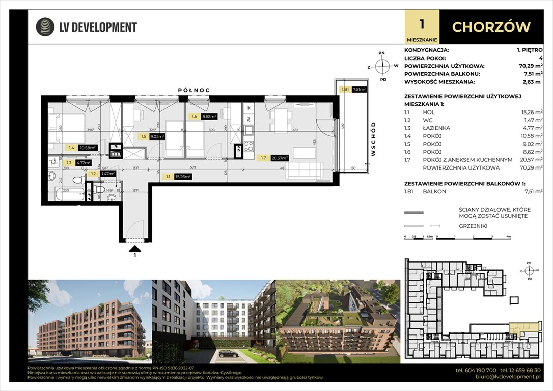 Nowe mieszkanie czteropokojowe  Tarasy Śląskie Chorzów, 3 Maja 94'  70m2 Foto 1