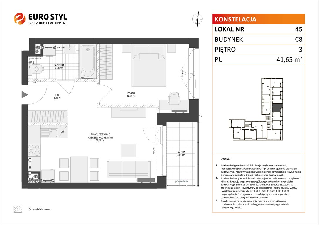 Nowe mieszkanie dwupokojowe KONSTELACJA Gdynia, Pogórze, Paderewskiego  42m2 Foto 1