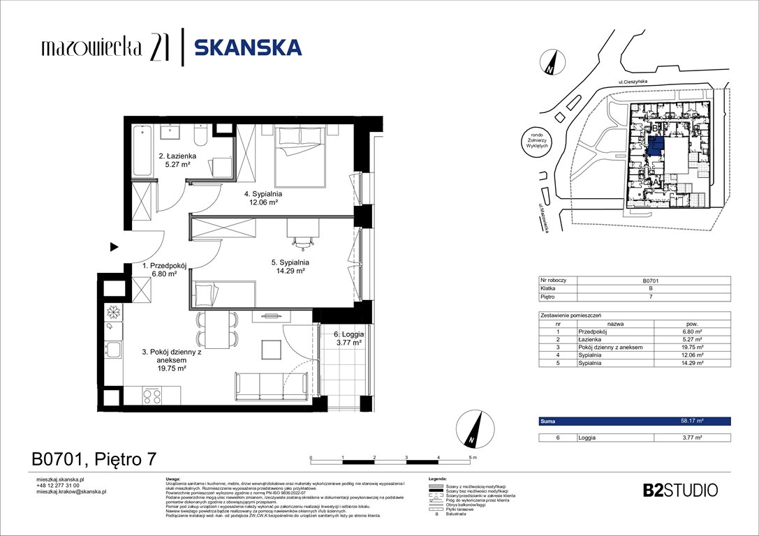 Nowe mieszkanie trzypokojowe Mazowiecka 21 Kraków, Krowodrza, ul. Mazowiecka 21  58m2 Foto 1