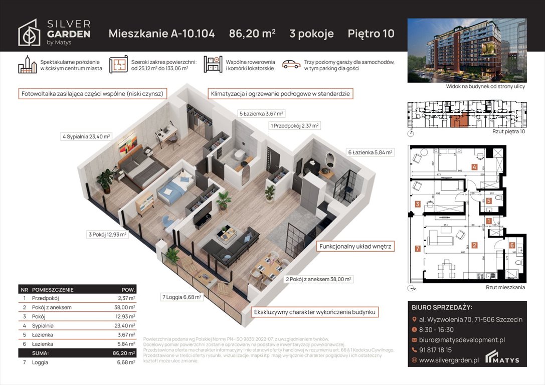 mieszkanie na sprzedaż 86m2 mieszkanie Szczecin, Centrum, al. Wyzwolenia 70 / ul. Staszica 21