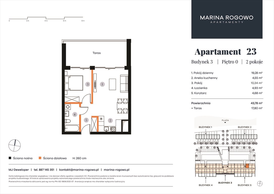 Nowe mieszkanie trzypokojowe APARTAMENTY MARINA ROGOWO Rogowo, Rogowo 65  85m2 Foto 1