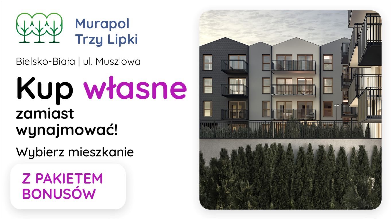 Nowe mieszkanie dwupokojowe Murapol Trzy Lipki Bielsko-Biała, Stare Bielsko, ul. Muszlowa  49m2 Foto 1