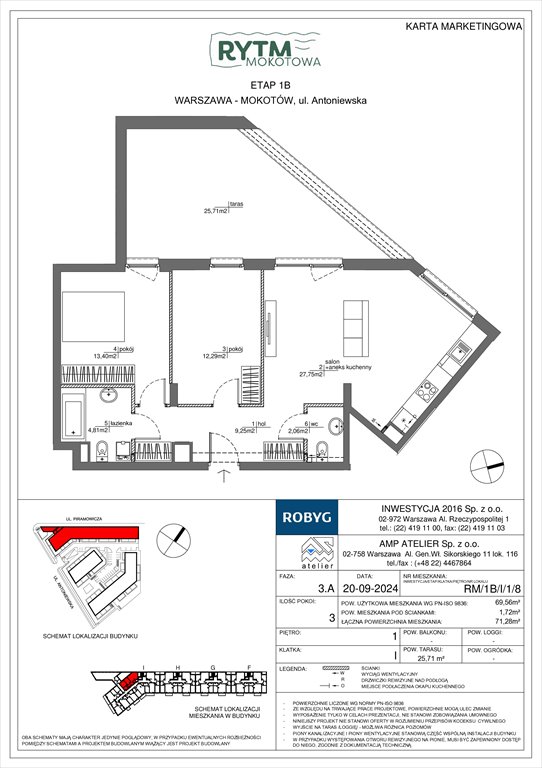 Nowe mieszkanie trzypokojowe Rytm Mokotowa Warszawa, Mokotów, Antoniewska  70m2 Foto 1