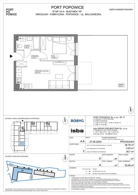 Nowe mieszkanie dwupokojowe Port Popowice Wrocław, Fabryczna, Białowieska 91a  39m2 Foto 1