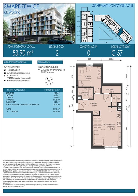 Nowe mieszkanie dwupokojowe AQUA MARINA SMARDZEWICE, WODNA  54m2 Foto 1