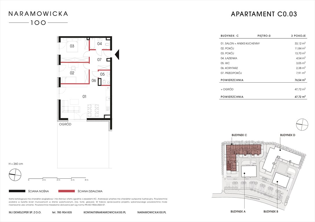 Nowe mieszkanie trzypokojowe NARAMOWICKA 100 Poznań, Winogrady, Naramowicka 100  77m2 Foto 1