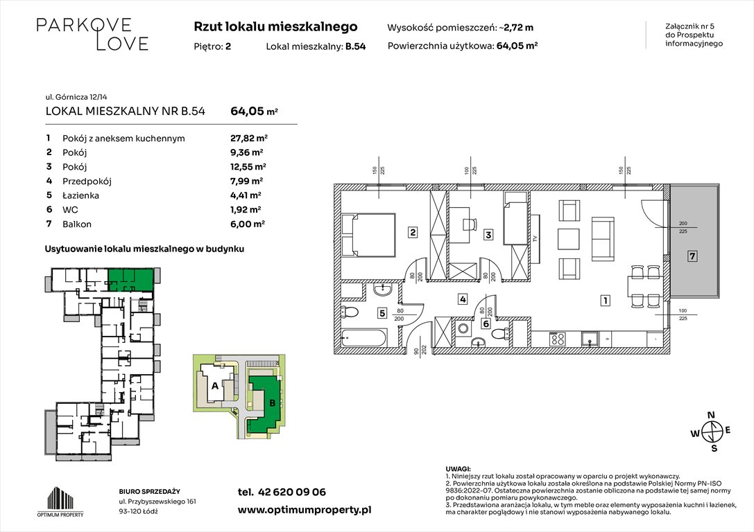 Nowe mieszkanie trzypokojowe PARKOVE LOVE Łódź, Bałuty-Doły, ul. Górnicza 12/14  64m2 Foto 1