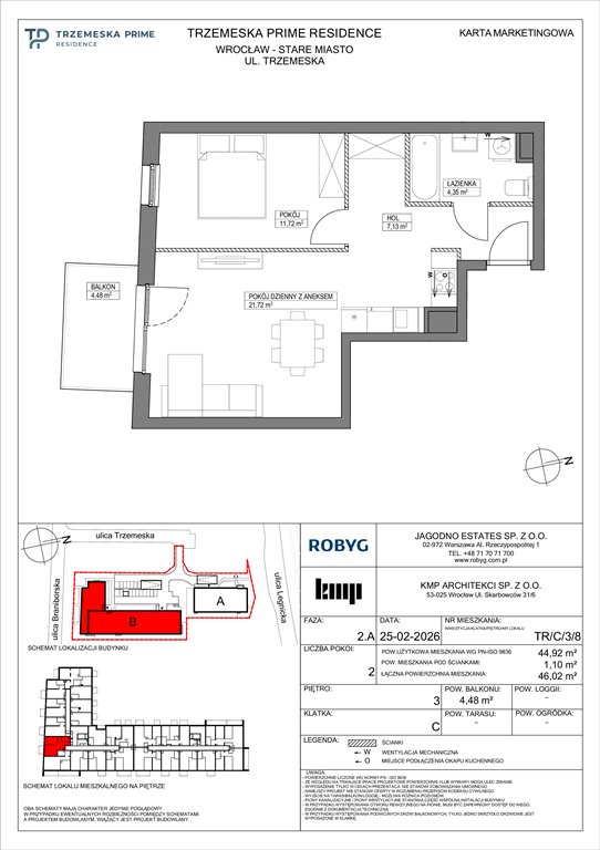 Nowe mieszkanie dwupokojowe Trzemeska Prime Residence Wrocław, Stare Miasto, Trzemeska  45m2 Foto 1