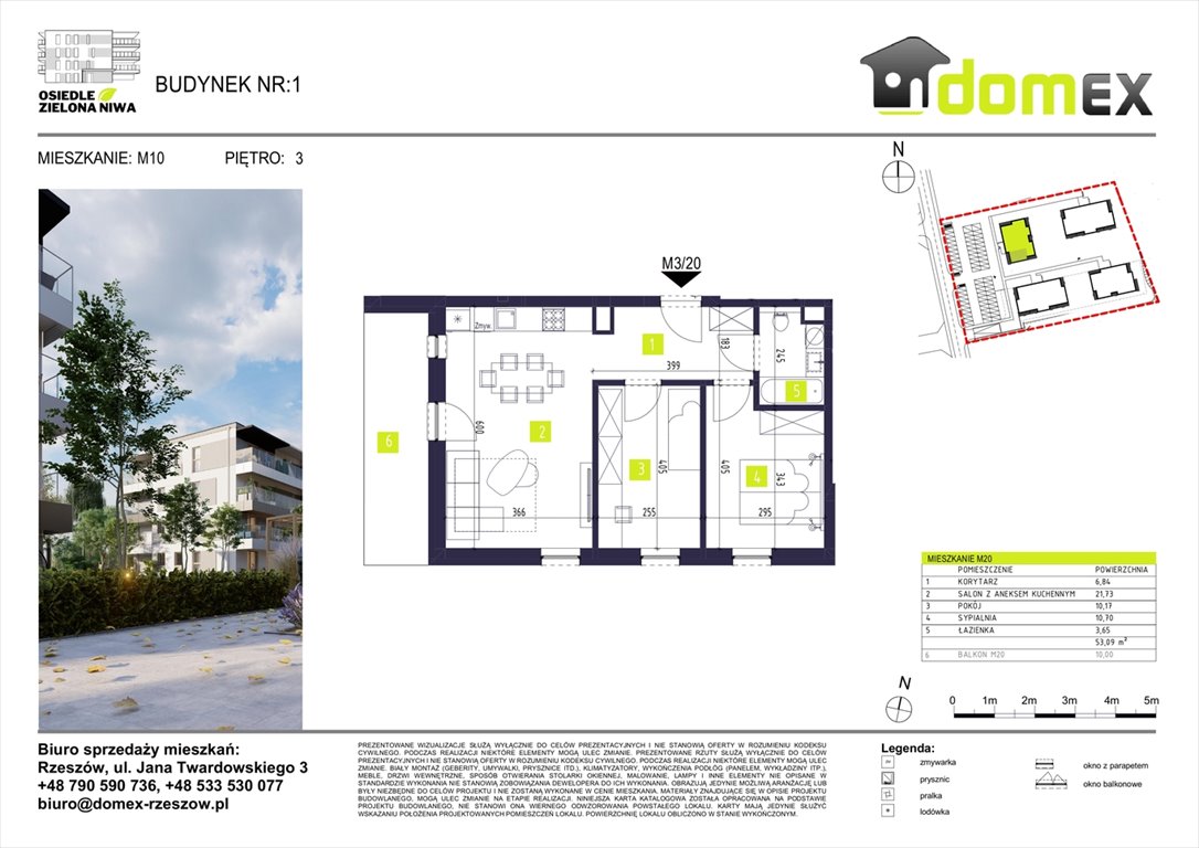 Nowe mieszkanie trzypokojowe Osiedle Zielona Niwa Głogów Małopolski, Niwa, Kościuszki  53m2 Foto 1