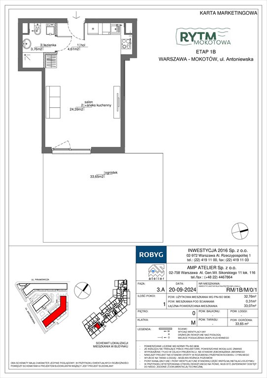 Nowa kawalerka Rytm Mokotowa Warszawa, Mokotów, Antoniewska  33m2 Foto 1