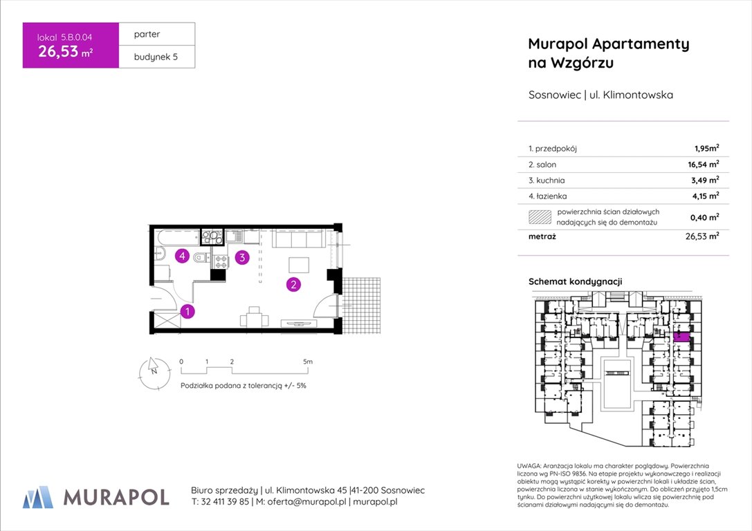 Nowa kawalerka Murapol Apartamenty na Wzgórzu Sosnowiec, ul. Klimontowska  27m2 Foto 1